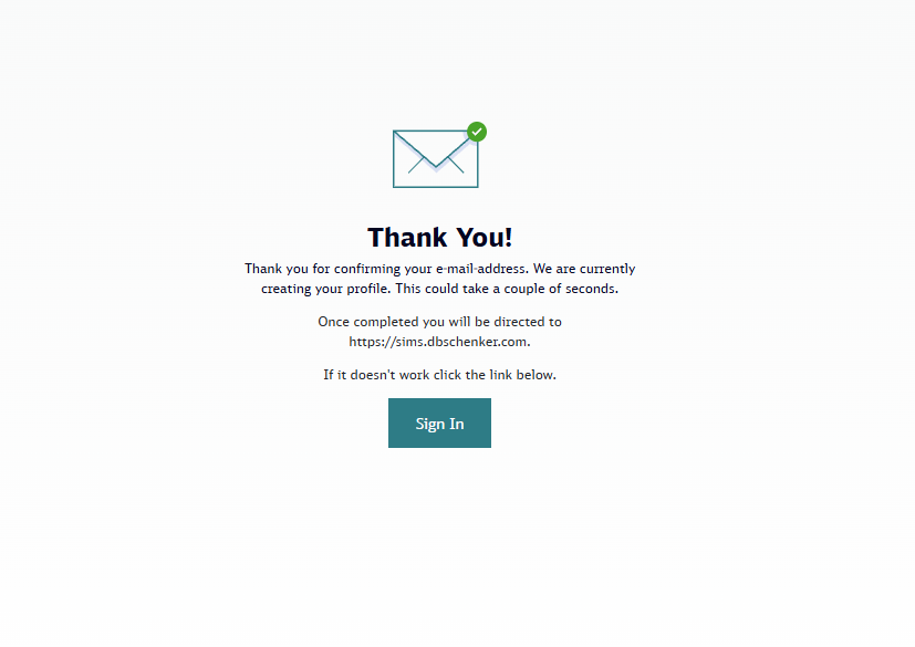 SIMS registration page